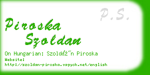 piroska szoldan business card